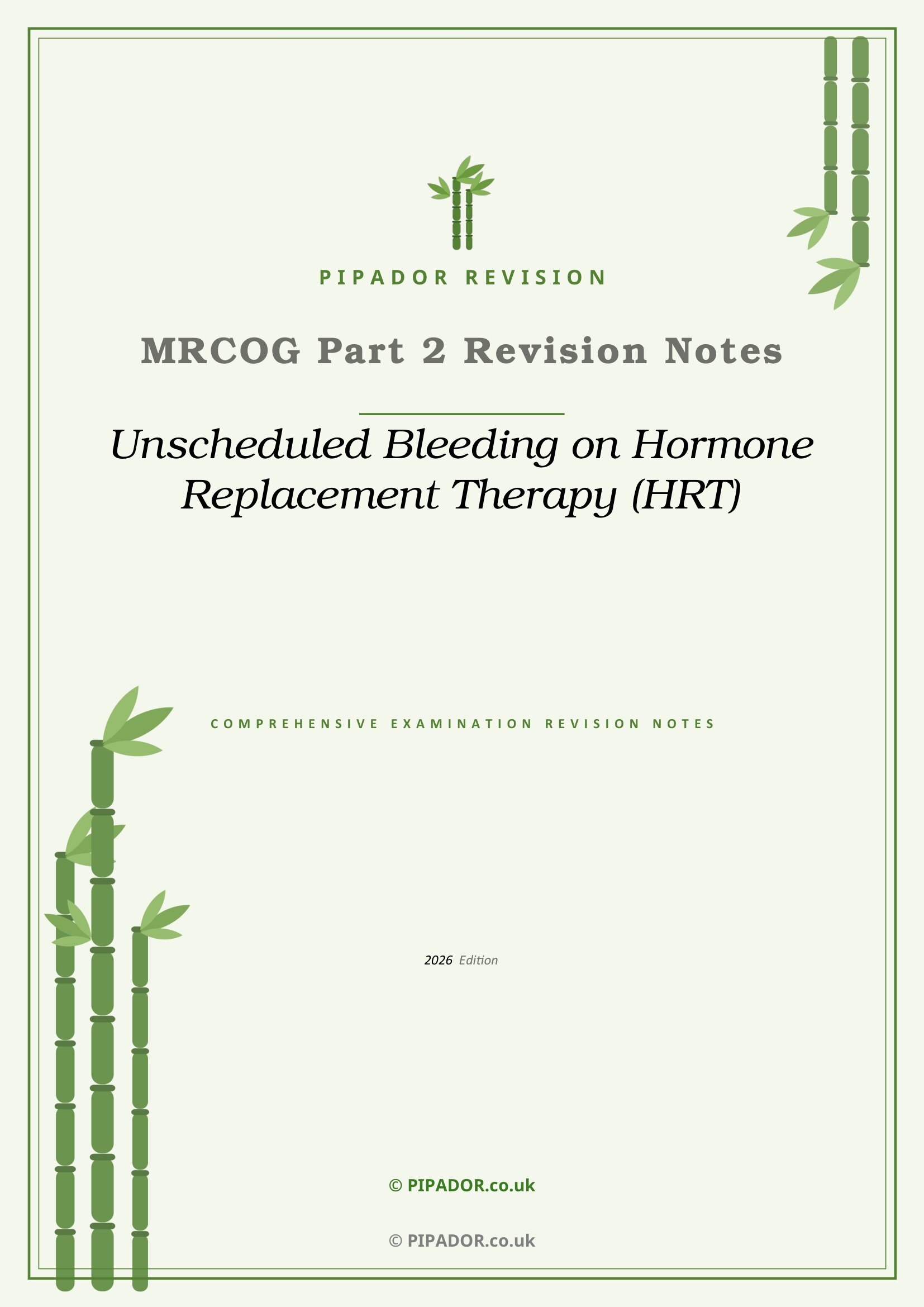 MRCOG Part 2 Revision Notes
