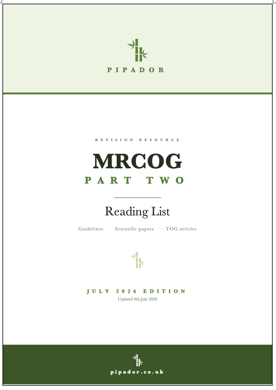 MRCOG Part 2 Reading List – Updated for July 2026